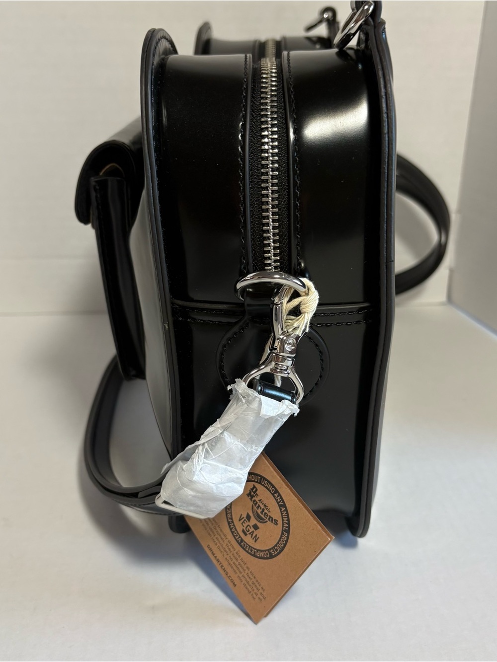 Dr. Martens NWT Vegan Bow Bag Black Goth Punk Y2K Backpack Crossbody Grunge - Picture 5 of 16